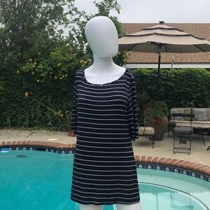 Green Envelope Blue/White Stripe 3/4 Sleeve T SzXL